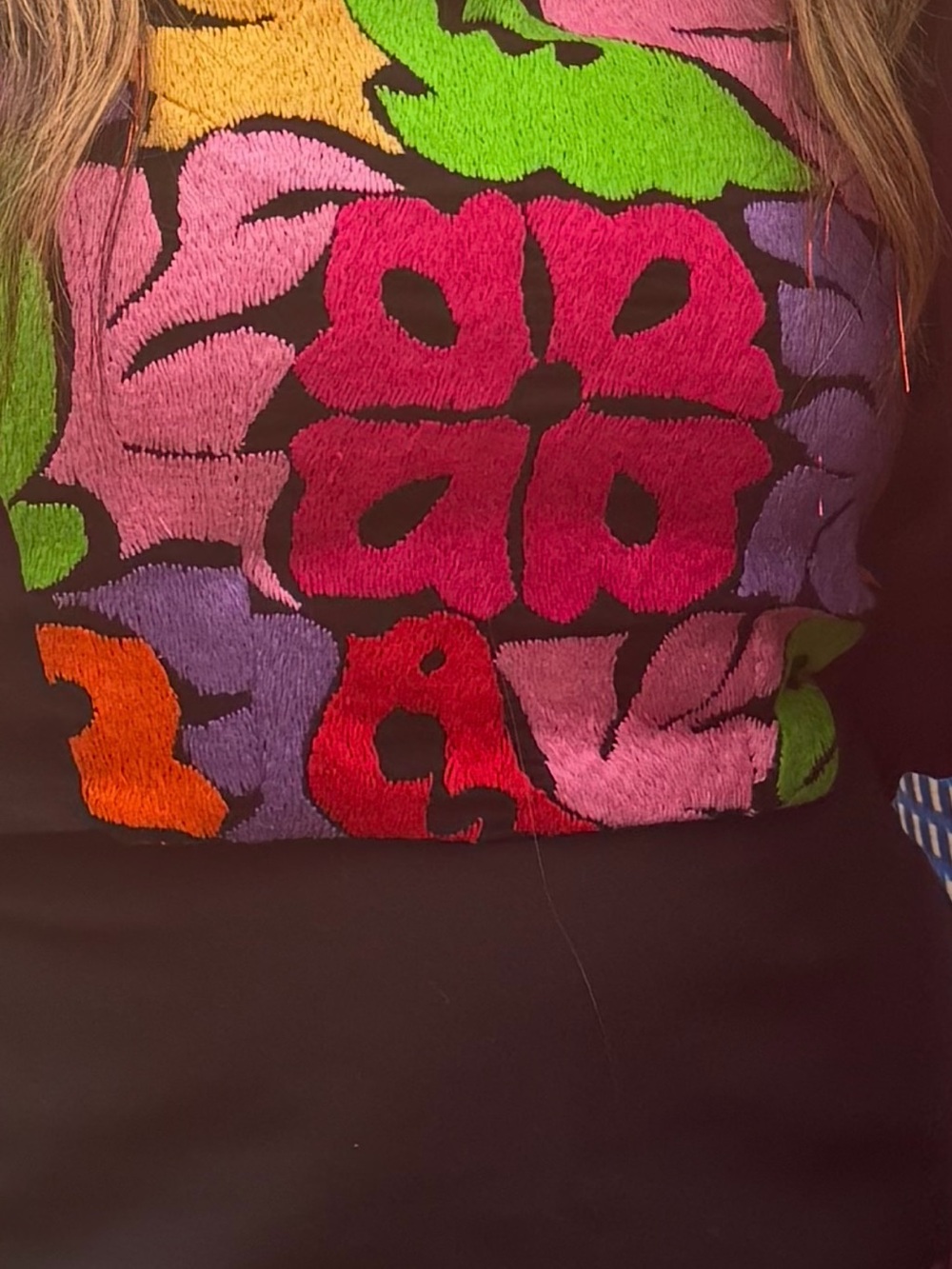 Vibrant Multicolor Floral Crop Top - Textured Knit - Picture 4 of 5